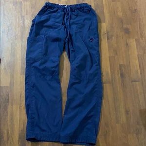 Medium Navy Blue Woman Cargo Scrub Pants